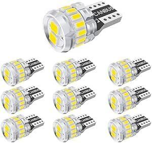 T10 LED 爆光 ホワイト 10個 キャンセラー内蔵 LED T10 車検対応 3030+3014LEDチップ18連 DC12
