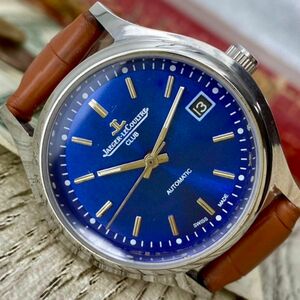 【美品】★送料無料★ ジャガールクルト JAEGER LECOULTRE メンズ腕時計 ブルー 自動巻き ヴィンテージ アンティーク