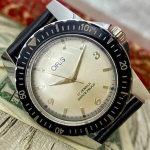 【落ち着いた雰囲気】★送料無料★ オリス ORIS メンズ腕時計 シルバー ベゼル 手巻き ヴィンテージ アンティーク