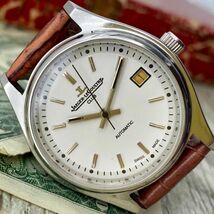 【紳士的】★送料無料★ ジャガールクルト JAEGER LECOULTRE メンズ腕時計 ホワイト 自動巻き ヴィンテージ アンティーク_画像9
