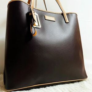 1 jpy ~ hard-to-find goods *COACH Coach tote bag business bag Brown charm shoulder ..PC A4 high capacity commuting going to school men's lady's 