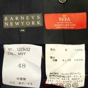 美品/L相当●BARNEYS NEW YORK バーニーズニューヨーク REDA レダ テーラードジャケット アウター パイピング ネイビー メンズ 春夏 軽量の画像10