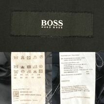 美品/XL相当●HUGO BOSS ヒューゴボス ステンカラーコート ロングコート ライトアウター 黒タグ ブラック 黒色 メンズ 軽量_画像9