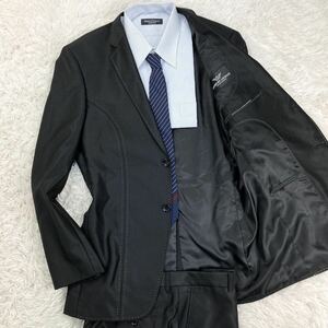  unused class /XL corresponding *GIORGIO ARMANIjoru geo Armani suit setup super150 single 2B stitch black black color men's beautiful goods 