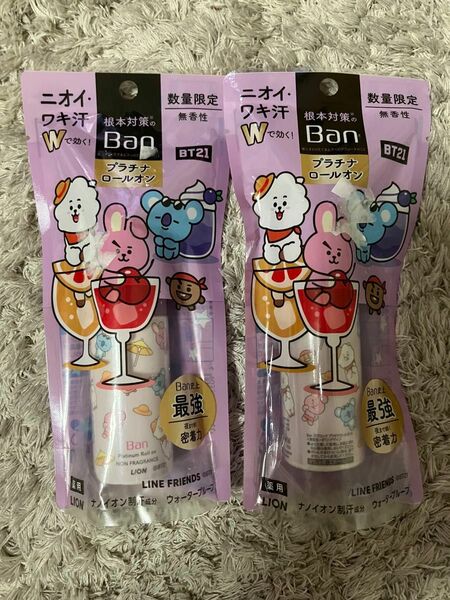 バン プラチナロールオン BT21デザイン 無香性 40ml×2