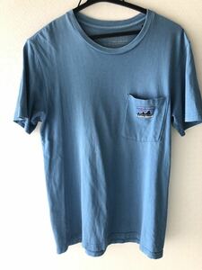 パタゴニア patagonia ブルー ポケットTシャツ T-SHIRT ヴィンテージ ピンテージ used アウトドア アメリカ製 XS S〜Mサイズ