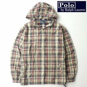 美品 POLO BY RALPH LAUNREN ラルフローレン オックスフォード コットン アノラックパーカ チェック M(JP:L)【参考価格￥41,800-】