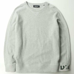 美品 ブルガリア製 DIESEL ディーゼル スウェット トレーナー プルオーバー グレー L JP:XL Vガゼット メンズ 【参考価格￥28,000-】