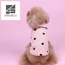 ホワイトLサイズ◆犬服 タートルニット ドット柄 セーター リブニット インナー 新作 アウター シャツ カットソー ドッグウェア 新品_画像10