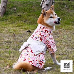 中型犬Lサイズ◆【ラスト1枚】犬服 浴衣 着物 夏祭り 帯風 新品 ドッグウェア 新作 ペット 春 夏 秋 イベント 上質 コスチューム 高級感