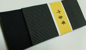  striped pattern * man's obi / black [ new goods ]