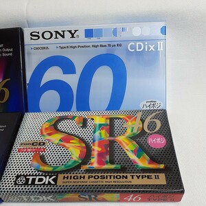  未使用。ハイポジション カセットテープSONY.TDK.各1本、ノーマルmaxell.2本、合計4本