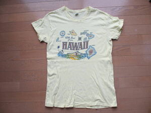 70S 70年代 ヴィンテージ ビンテージ HANES ヘインズ ハワイ HAWAII 染み込み アロハ サーフ アメリカ製 USA 古着 プリント オールド 希少