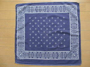  beautiful goods 60S 60 period Vintage Vintage originals - rhinoceros daru Cross 10 character . navy blue band bandana 50S 50 period FAST COLOR America made 