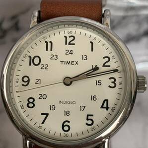 【電池交換済】タイメックス TIMEX 白文字盤 オフホワイト クオーツ 腕時計 INDIGRO の画像2