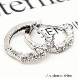 ダイヤモンド ピアス ダイヤ 0.2ct 中折れ フープピアス k18ゴールド 18金 レディース ジュエリー アクセサリー