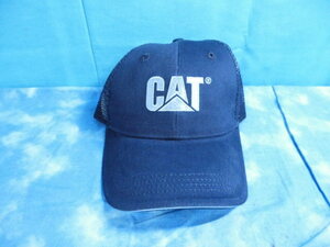 ◆CAT Caterpillar キャタピラー キャップ 帽子 メッシュ ロゴ刺繍 ネイビー系