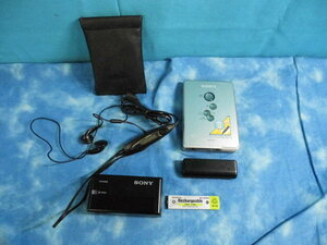 *SONY Sony WALKMAN Walkman WM-EX610 кассетная магнитола серебряный с дистанционным пультом слуховай аппарат др. 