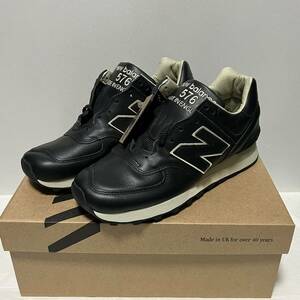 新品 NEW BALANCE スニーカー オールレザー ニューバランス Made in UK 576 LKK レザー ブラックUS7 約25cm UK製 イギリス英国製