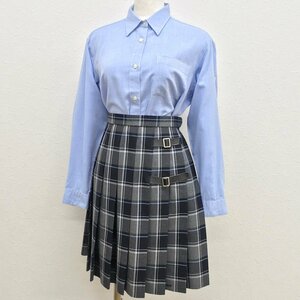 A711/(中古) 栃木県 益子芳星高校 女子制服2点 /指定品/M～L程度/W63/長袖ブラウス/冬スカート/KANKO/Predichant/冬用/学生服/卒業生品