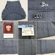 O652/T(中古)茨城県 佐和高校 女子制服5点 /160/M/L/W69/丈54/ブレザー/ニットベスト/ブラウス/スカート/ネクタイ/グレー/中学/卒業生品_画像8