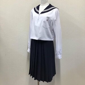 O425/(中古)兵庫県 高砂高校 セーラー服 上下セット /LL/W72/合服セーラー/夏スカート/しもかわ/長袖/夏服/夏用/女子学生/制服/学生服