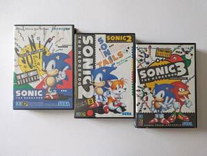 メガドライブ ソニックザヘッジホッグ 1 2 3 セット　Mega Drive MD Sonic The Hedgehog