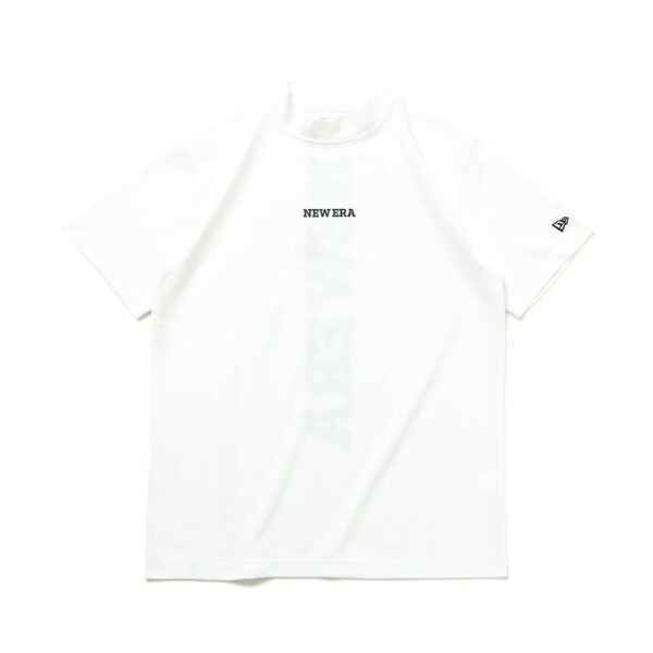 ★新品★ NEWERA GOLF 半袖 鹿の子 モックネック Tシャツ Vertical Logo ホワイト Mサイズ　ゴルフ