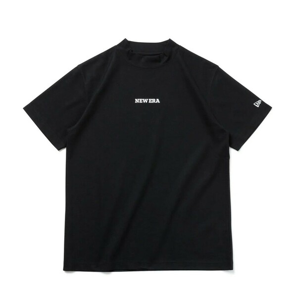 ★新品★ NEWERA GOLF 半袖 鹿の子 モックネック Tシャツ Vertical Logo ブラック Mサイズ　ゴルフ