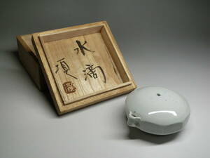 . rice field section one white porcelain chamfering drop of water also box 