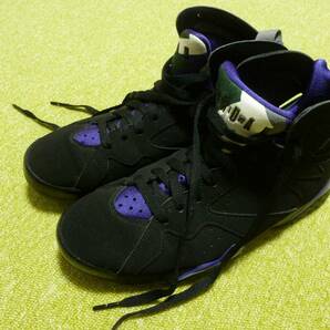 NIKE AIR JORDAN 7 RETRO RAY ALLEN BLACK PURPLE ナイキ エア ジョーダン レイ アレン 黒 紫 27ｃｍ 美品の画像1