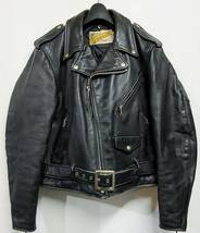 42サイズ◆90's ビンテージ Schott｜ショット 618 ダブル レザー ライダースジャケット 黒 Black 1990年代 90年代 VINTAGE_画像1