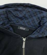 3サイズ◆BURBERRY BLACK LABEL｜バーバリーブラックレーベル 半袖 ジップアップ パーカー Black 黒_画像6