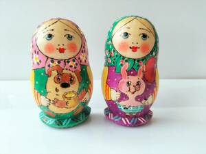 Art hand Auction [LYH258] Matryoshka style magnet set of 2 made by Lyuba, Winnie the Pooh, Handmade items, interior, miscellaneous goods, ornament, object