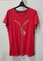 ●ARMANI EXCHANGE●半袖　Tシャツ　赤＆ゴールドカラー　レディース　L　きれいめ_画像1