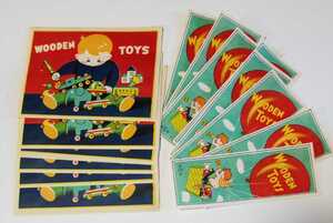  Showa Retro WOODEN TOYS этикетка 