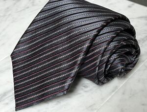 699円～ Ermenegildo Zegna ネクタイ ストライプ ダークグレー系 (GB3)