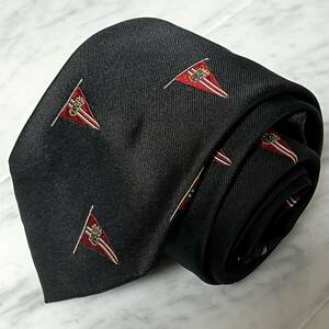 699 jpy ~ RALPH LAUREN necktie black flag total pattern (GB1)