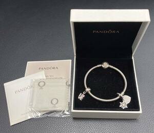 【美品】PANDORA パンドラ ブレスレット SILVER925 シルバー925 刻印 ハート アクセサリー 銀製品 箱付き シルバーアクセ