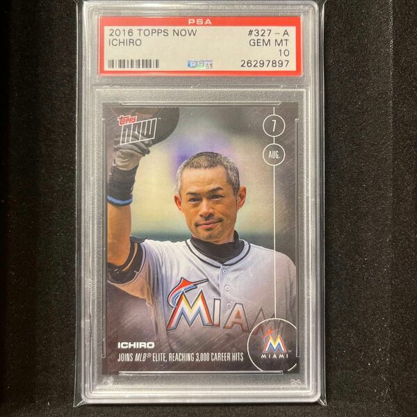 Topps Now イチロー 3000本ヒット記念　裏面特別使用　PSA10最高評価