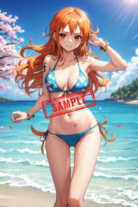 j176 One-piece, Nami, A4 искусство постер такой же человек прекрасный девушка вентилятор искусство аниме постер /A4 размер журнал узкого круга литераторов / прекрасный женщина / иллюстрации /ONE PIECE