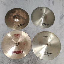 A05141 Zildjian ジルジャン PAISTE シンバル 4枚まとめ 18インチ2枚 16インチ2枚 paiste 2002 CHINA / ROCK CRASH ジャンク_画像1