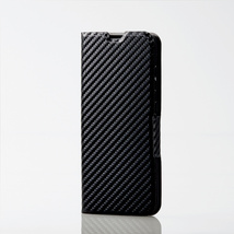 エレコム Galaxy A20 SC-02M SCV46 手帳型ケース カバー ソフトレザー カーボンブラック 薄型・超軽量 マグネット付 136 匿名_画像2