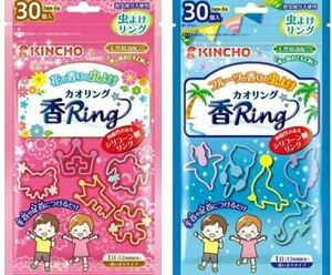 金鳥 虫よけカオリングV ブルー フルーツの香り ＆ ピンク 花の香り各１つセットで販売。値引き不可