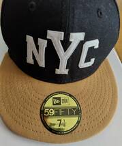 ★★ ニューエラ 59FIFTY ベースボールキャップ 7 1/8 ブラック × ブラウン new era ★★_画像2