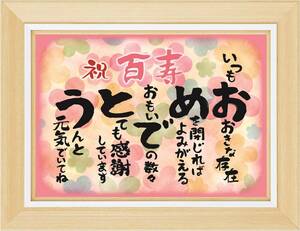 百寿 お祝い 誕生日 感謝の言葉 おめでとう フレーム入 (お父さん お母さん おじいちゃん おばあちゃん 祖父 祖母 親) 感動