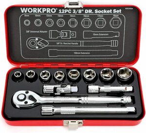 WORKPRO ソケットレンチセット ガレージツールセット ラチェットレンチ 差込角9.5mm（3/8インチ） クイックリリースラ