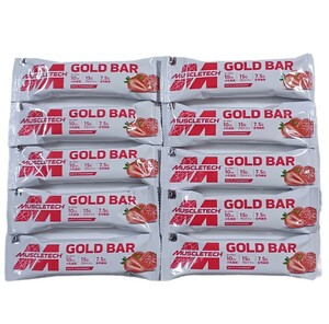  muscle Tec Gold bar white strawberry manner taste 45g×10ps.