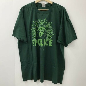 Anvil THE POLICE ポリス Tシャツ グリーン 2X 自由の女神 海外 半袖 ロック バンド 古着[N3643]