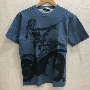 送料185円 ビスコテックススクエア VISCOTEC'S SQUARE Tシャツ ライト ブルー 系 ワイルド・セブン 半袖 古着 [Q6513]